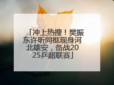 冲上热搜！樊振东许昕同框现身河北雄安，备战2025乒超联赛