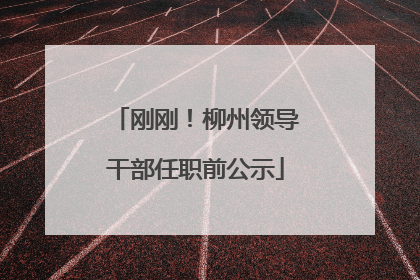 刚刚！柳州领导干部任职前公示