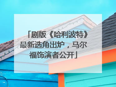 剧版《哈利波特》最新选角出炉，马尔福饰演者公开
