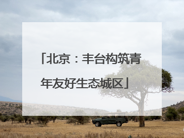 北京：丰台构筑青年友好生态城区