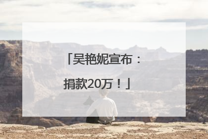 吴艳妮宣布：捐款20万！