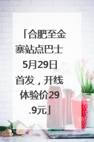 合肥至金寨站点巴士5月29日首发，开线体验价29.9元