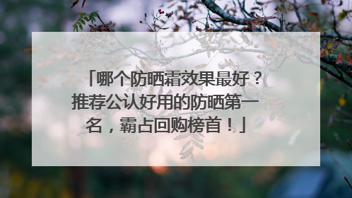 哪个防晒霜效果最好？推荐公认好用的防晒第一名，霸占回购榜首！
