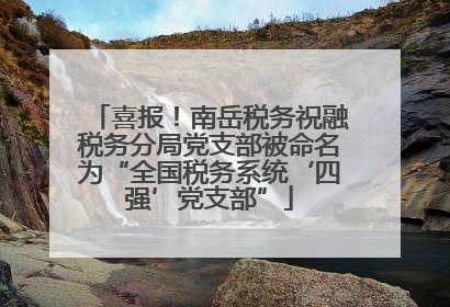 喜报！南岳税务祝融税务分局党支部被命名为“全国税务系统‘四强’党支部”
