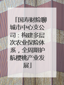 国寿财险聊城市中心支公司：构建多层次农业保险体系，全周期护航樱桃产业发展