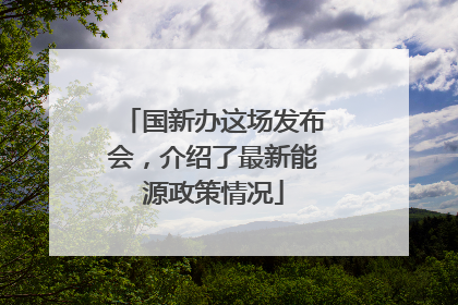 国新办这场发布会，介绍了最新能源政策情况