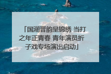 国潮晋韵呈锦绣 当打之年正青春 青年演员折子戏专场演出启动