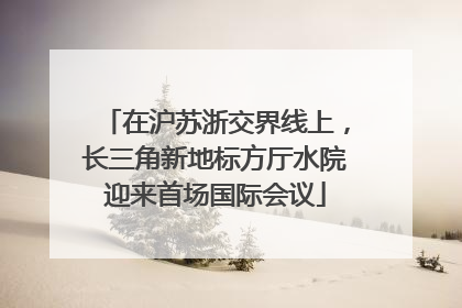 在沪苏浙交界线上，长三角新地标方厅水院迎来首场国际会议
