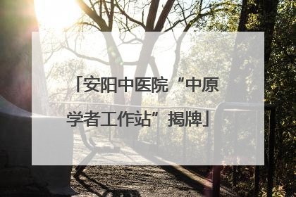 安阳中医院“中原学者工作站”揭牌