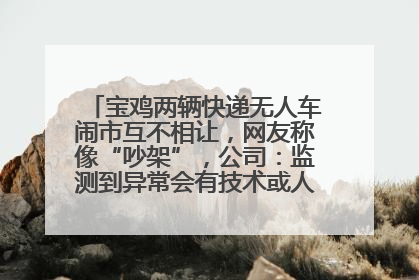 宝鸡两辆快递无人车闹市互不相让，网友称像“吵架”，公司：监测到异常会有技术或人为干预处置