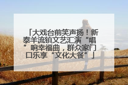 大戏台前笑声扬！新泰羊流镇文艺汇演“唱”响幸福曲，群众家门口乐享“文化大餐”