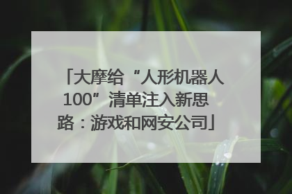 大摩给“人形机器人100”清单注入新思路：游戏和网安公司