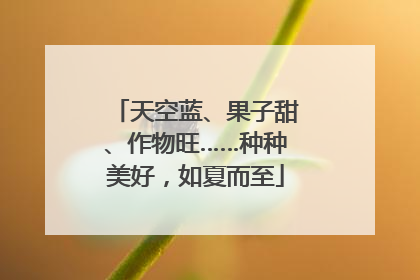 天空蓝、果子甜、作物旺……种种美好，如夏而至