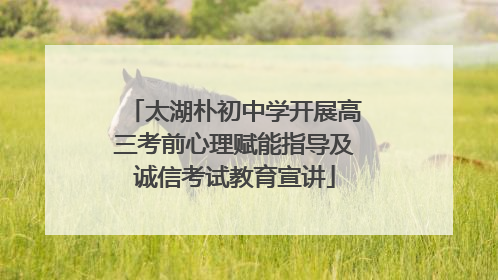 太湖朴初中学开展高三考前心理赋能指导及诚信考试教育宣讲