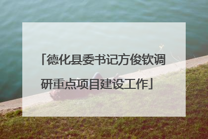 德化县委书记方俊钦调研重点项目建设工作