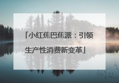 小红蕉巴蕉派：引领生产性消费新变革