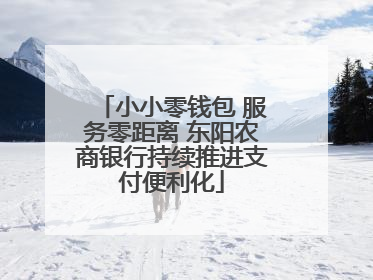 小小零钱包 服务零距离 东阳农商银行持续推进支付便利化