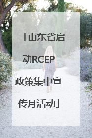 山东省启动RCEP政策集中宣传月活动