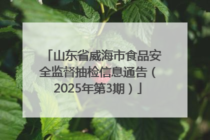 山东省威海市食品安全监督抽检信息通告（2025年第3期）