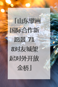 山东擘画国际合作新愿景 718对友城架起对外开放金桥