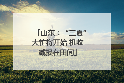 山东：“三夏”大忙将开始 机收减损在田间