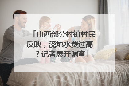山西部分村镇村民反映，浇地水费过高？记者展开调查