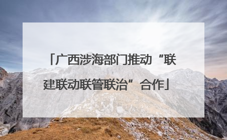 广西涉海部门推动“联建联动联管联治”合作