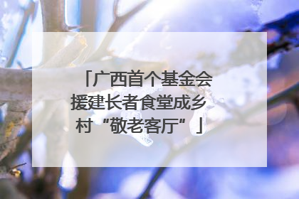 广西首个基金会援建长者食堂成乡村“敬老客厅”