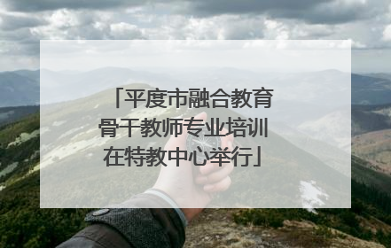 平度市融合教育骨干教师专业培训在特教中心举行