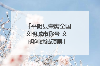 平阴县荣膺全国文明城市称号 文明创建结硕果