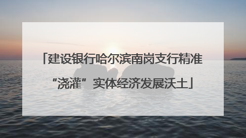 建设银行哈尔滨南岗支行精准“浇灌”实体经济发展沃土