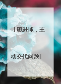 廖进球，主动交代问题