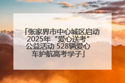 张家界市中心城区启动2025年“爱心送考”公益活动 528辆爱心车护航高考学子