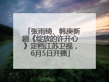 张雨绮、韩庚新剧《绽放的许开心》定档江苏卫视，6月5日开播