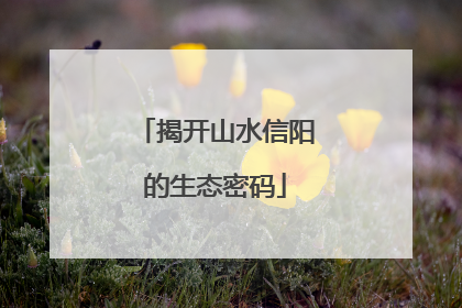 揭开山水信阳的生态密码