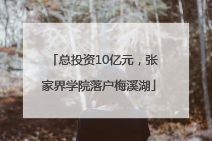 总投资10亿元，张家界学院落户梅溪湖