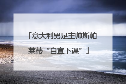 意大利男足主帅斯帕莱蒂“自宣下课”