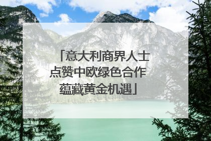 意大利商界人士点赞中欧绿色合作蕴藏黄金机遇
