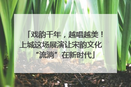 戏韵千年，越唱越美！上城这场展演让宋韵文化“流淌”在新时代