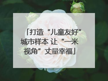 打造“儿童友好”城市样本 让“一米视角”丈量幸福