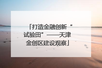 打造金融创新“试验田”——天津金创区建设观察