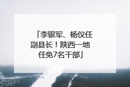 李银军、杨仪任副县长！陕西一地任免7名干部
