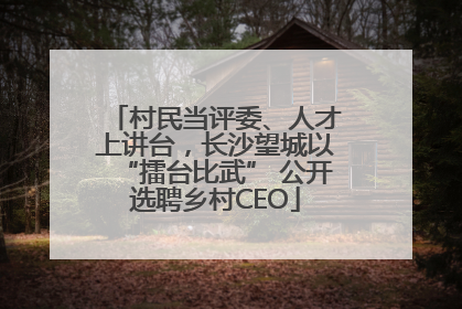村民当评委、人才上讲台，长沙望城以“擂台比武” 公开选聘乡村CEO