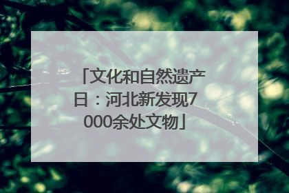 文化和自然遗产日：河北新发现7000余处文物