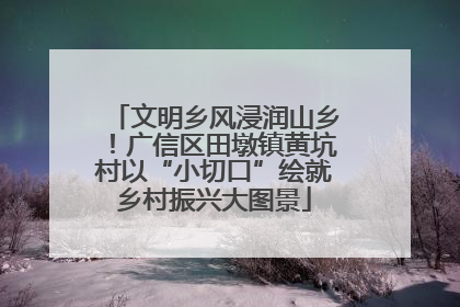 文明乡风浸润山乡！广信区田墩镇黄坑村以“小切口”绘就乡村振兴大图景
