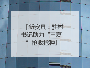新安县：驻村书记助力“三夏”抢收抢种