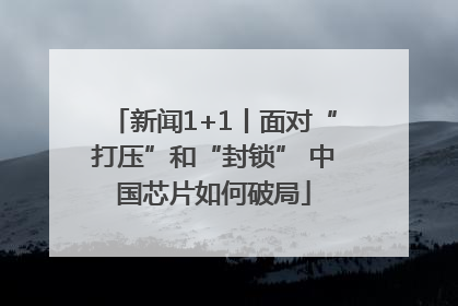 新闻1+1丨面对“打压”和“封锁” 中国芯片如何破局