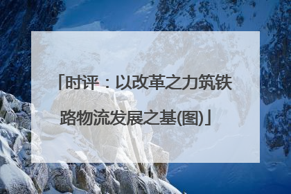时评：以改革之力筑铁路物流发展之基(图)