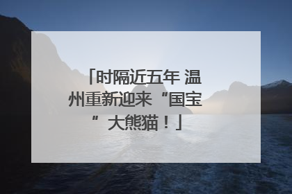 时隔近五年 温州重新迎来“国宝”大熊猫！