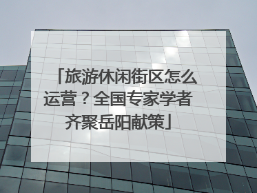 旅游休闲街区怎么运营？全国专家学者齐聚岳阳献策